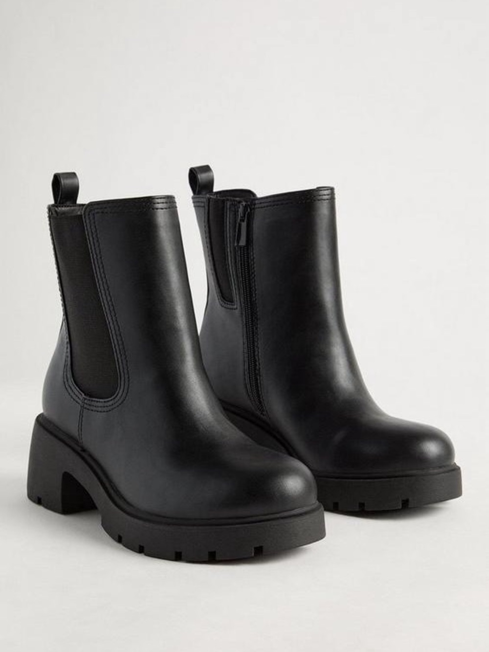 NEW Torrid Black Faux Leather Lug Sole Chelsea Ankle Boots Extra Wide Width 12WW